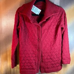Vintage 70’S handmade maroon cardigan sweater‎ Size small 36” chest. 131